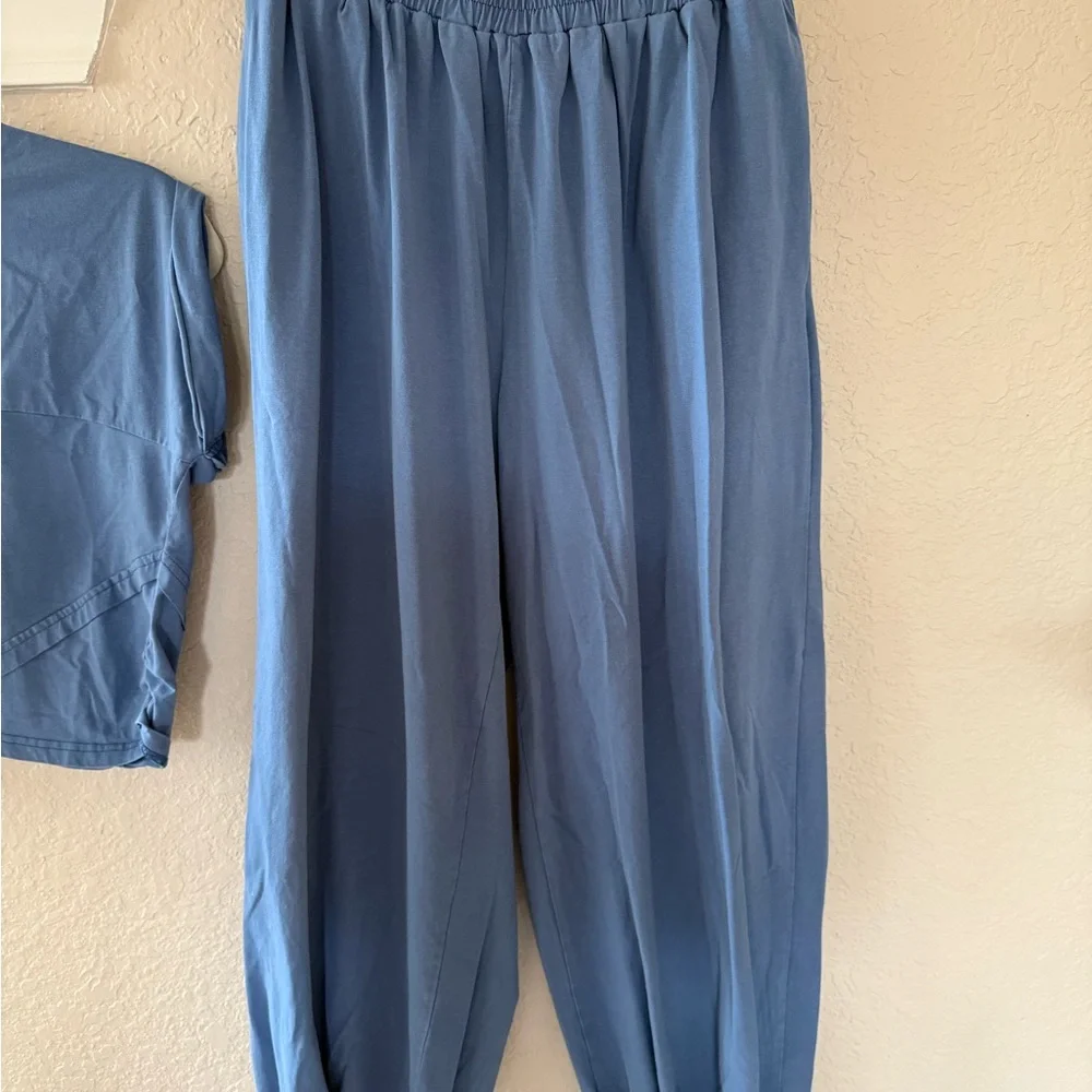 Blue High Waisted Jogger Set - Picture 4 of 8